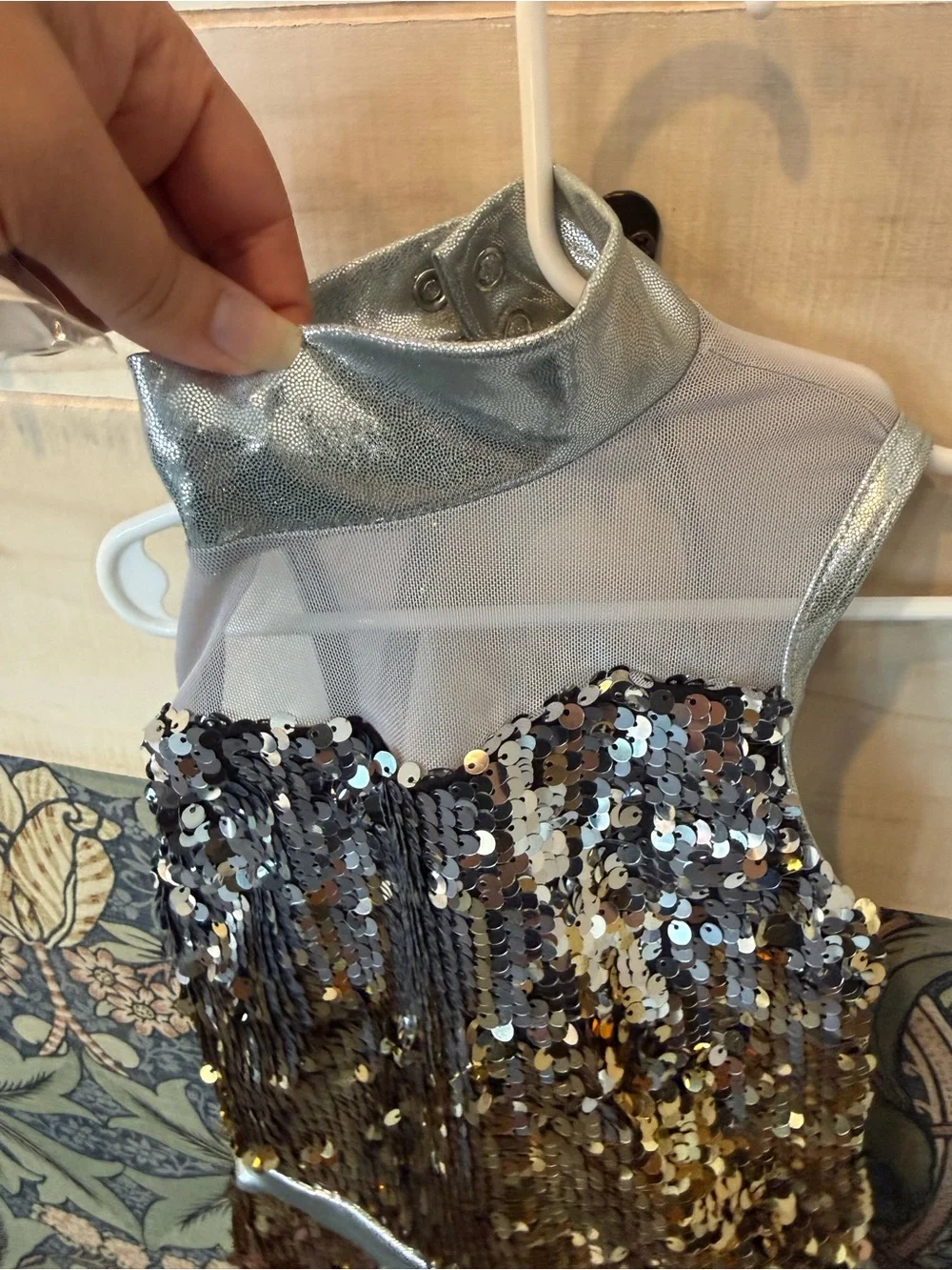 NEW! Weissman Party Party Party sequin biketard Ombre silver gold kids dance tap